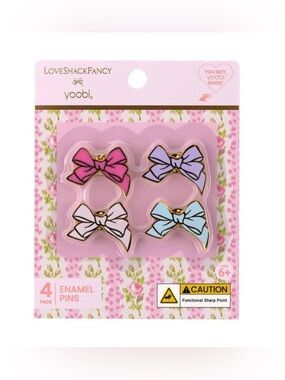 LoveShackFancy x Target 4-Pack Enamel Pins NWT